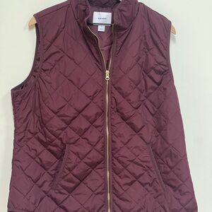 Old Navy Maroon Quilted Vest